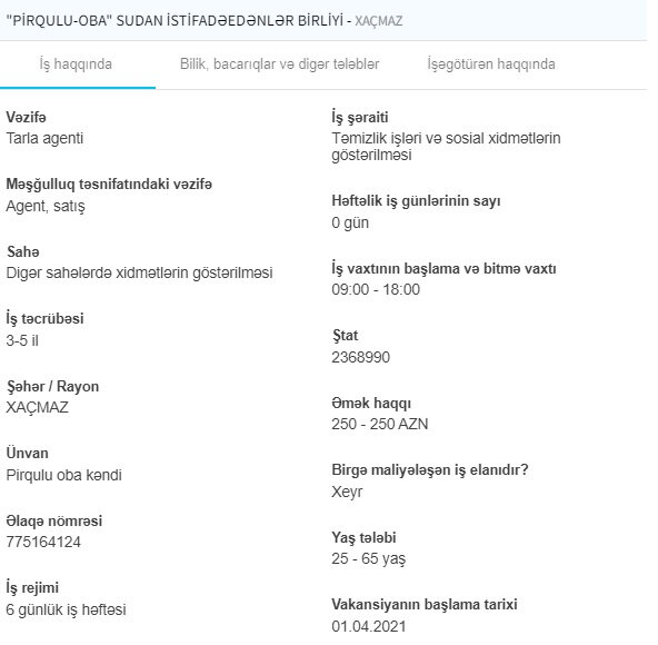 İşsizlərin NƏZƏRİNƏ! Dövlət iş yerlərini açıqladı - 2500 AZN maaş