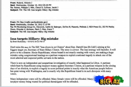 Hillari Klintonun e-mailləri yayıldı - FOTO