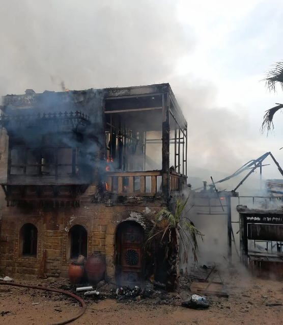 Türkiyənin reytinq rekordları qıran serialının çəkilişində YANĞIN - FOTOLAR