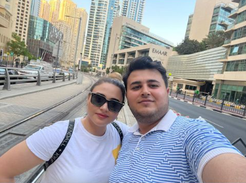 Yeni evlənən Almaxanımdan həyat yoldaşı ilə SƏMİMİ FOTO