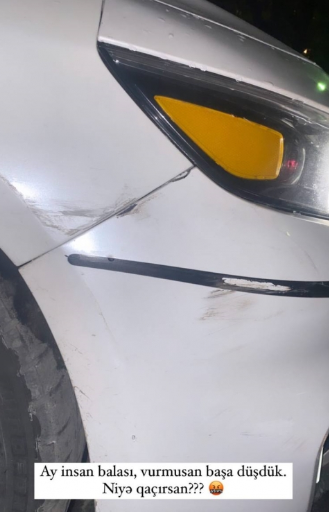 Azərbaycanda aktyorun maşınını vurub qaçdılar - FOTO