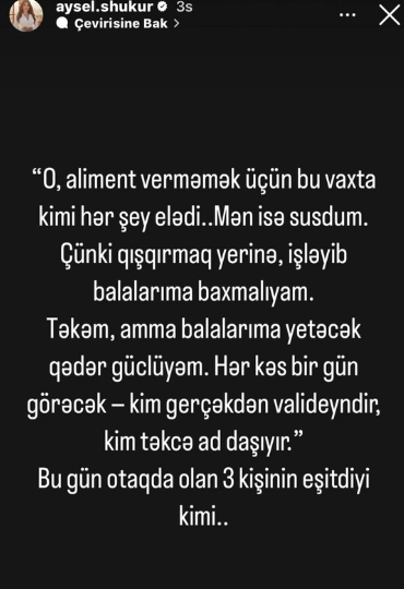 Aysel Şükürovanın keçmiş əri övladlarından İMTİNA ETDİ
