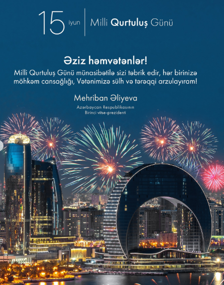 Mehriban Əliyeva Milli Qurtuluş Günü ilə əlaqədar paylaşım edib