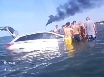 Sumqayıtda dəniz sahilində TƏHLÜKƏLİ ANLAR: Arvadına maşın verdi, polis hər ikisini saxladı