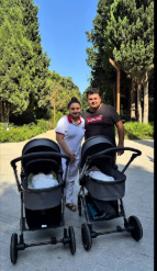 Almaxanım HƏYAT YOLDAŞI VƏ ƏKİZLƏRİ İLƏ - YENİ GÖRÜNTÜLƏRİ