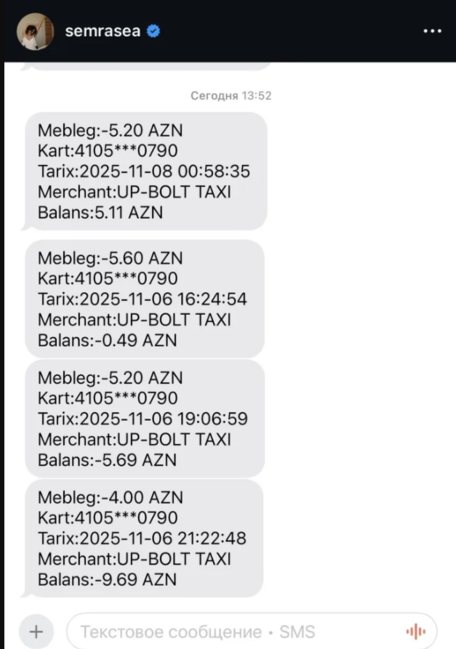 Səmra "Bolt" şirkətindən şikayətləndi