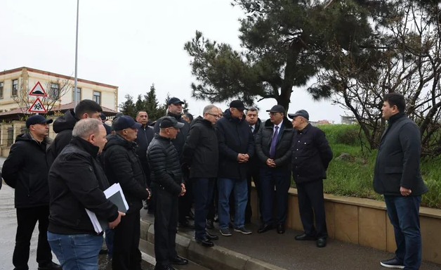 Nazir Badamdardakı sürüşmə zonasına getdi - VİDEO - FOTO