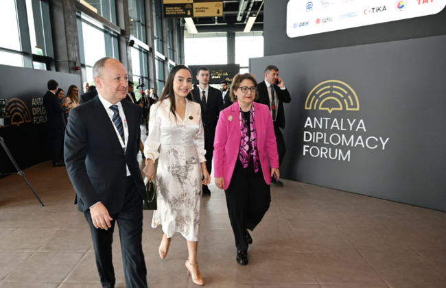 Mehriban Əliyeva Antalyada Fələstinlə bağlı paneldə iştirak edib - FOTO