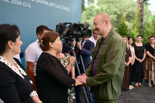 İlham Əliyev Xocavənd rayonunun Quzeyxırman kəndində olub - FOTO