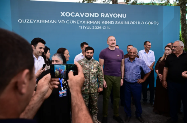 İlham Əliyev Xocavənd rayonunun Quzeyxırman kəndində olub - FOTO