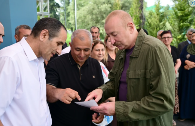 İlham Əliyev Xocavənd rayonunun Quzeyxırman kəndində olub - FOTO