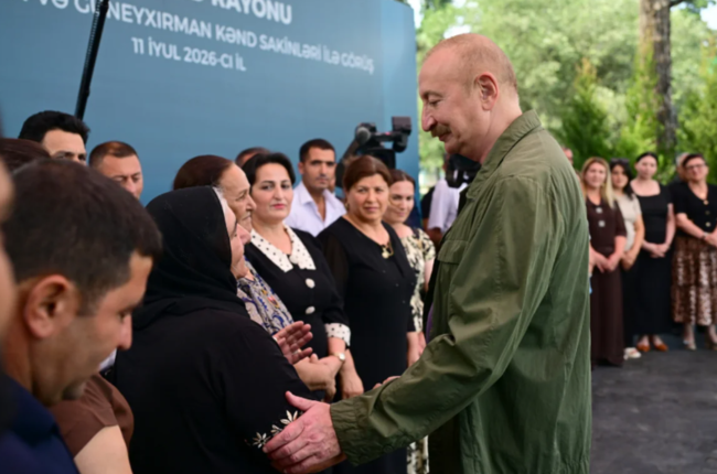 İlham Əliyev Xocavənd rayonunun Quzeyxırman kəndində olub - FOTO