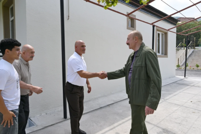 İlham Əliyev Xocavənd rayonunun Quzeyxırman kəndində olub - FOTO