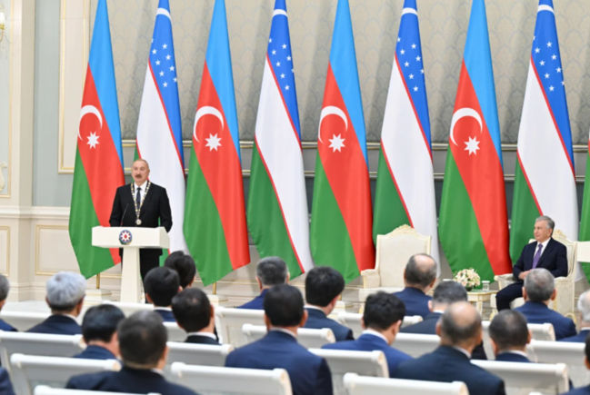 Daşkənddə Azərbaycan və Özbəkistan prezidentlərinin təltifolunma mərasimi keçirilib - FOTO