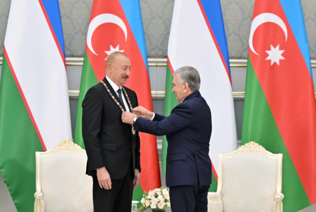 Daşkənddə Azərbaycan və Özbəkistan prezidentlərinin təltifolunma mərasimi keçirilib - FOTO