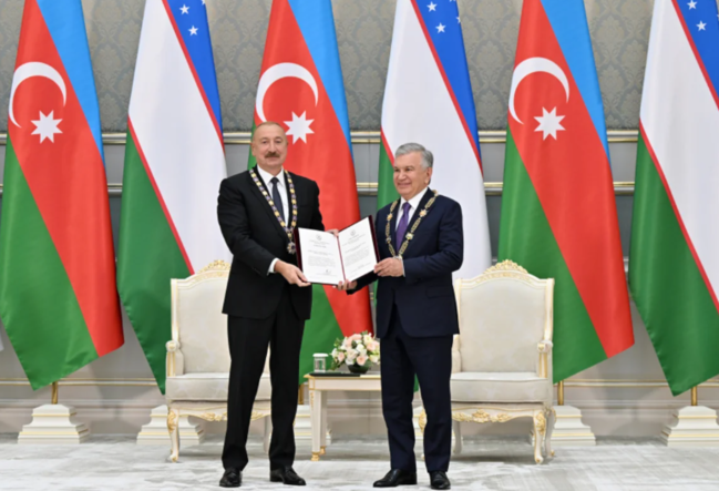 Daşkənddə Azərbaycan və Özbəkistan prezidentlərinin təltifolunma mərasimi keçirilib - FOTO