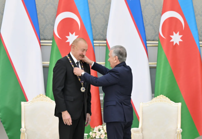 Daşkənddə Azərbaycan və Özbəkistan prezidentlərinin təltifolunma mərasimi keçirilib - FOTO