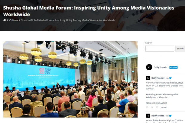 Dünya mediası İlham Əliyevin Şuşa Qlobal Media Forumundakı çıxışına xüsusi maraq göstərir - FOTO