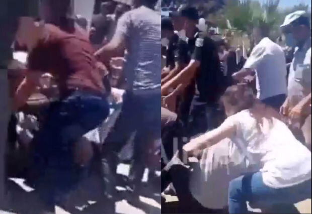Bakıda qurban payı üstündə qarşıdurma: Bir neçə nəfər ayaq altında qaldı - VİDEO