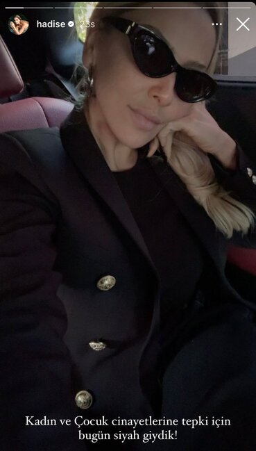 Hadise uşaq və qadın cinayətlərinə görə qara geyindi - FOTO