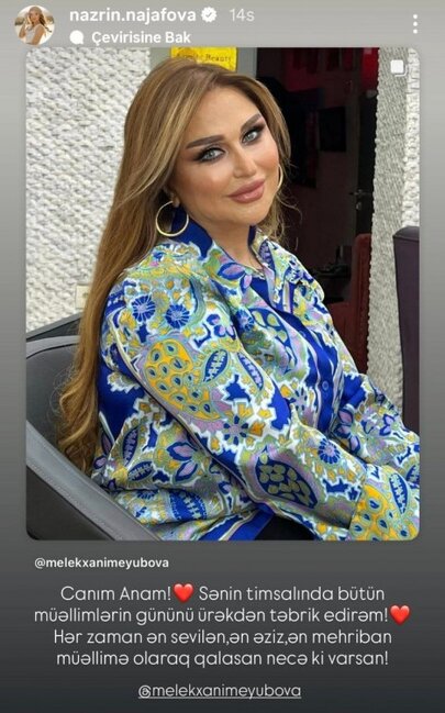 Qızından Mələkxanım Eyubova ilə bağlı paylaşım - Foto