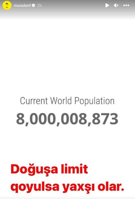 Murad Arifdən qalmaqallı açıqlama: "Doğuşa limit qoyulsa..." - FOTO