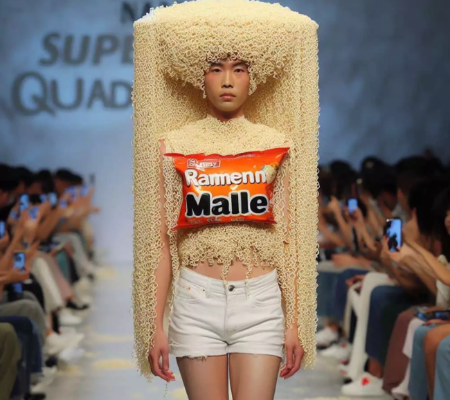 Qəribə dəfilə - "Əriştə"li geyimlər...