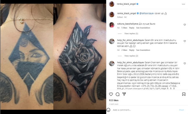 Rəqqasə Renka kürəyindəki qızı gülə çevirdi - BƏYƏNİLMƏDİ - FOTO