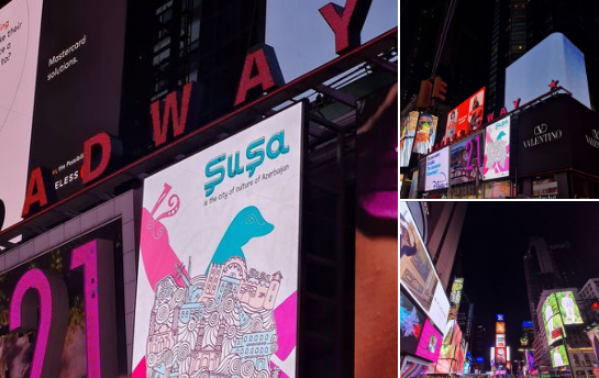 Azərbaycanlı dizaynerin "Şuşa" posteri Nyu-Yorkun məşhur MEYDANINDA - FOTO
