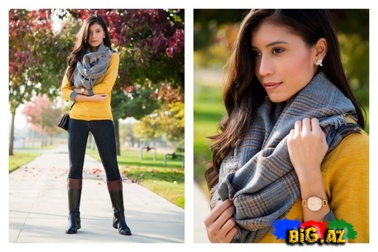Qışın dəbli şərf kombinləri - FOTO