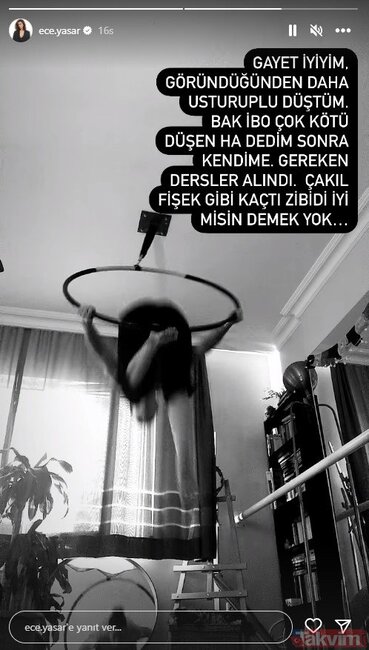 Məşhur aktrisa tavandan asılan dairədə rəqs edərkən YERƏ YIXILDI