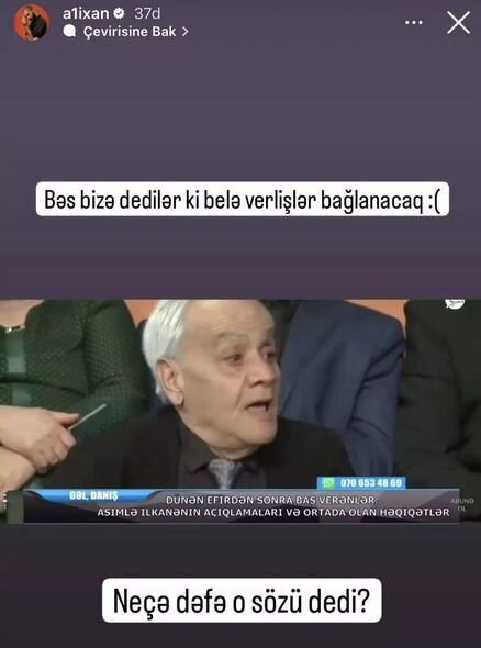 Əlixan Rəcəbov: "Bəs dedilər belə verilişlər bağlanacaq" - FOTO