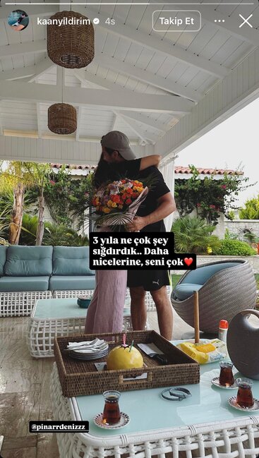 Pınar Deniz və Kaan Yıldırım münasibətlərinin 3 ilini qeyd etdi