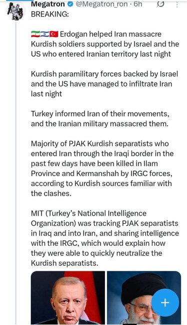 Ərdoğan İrana kürdləri qırmaqda kömək edib