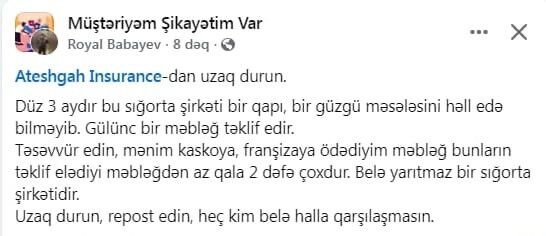 "Atəşgah Sığorta" vətəndaşı necə get-gələ salıb?- "UZAQ DURUN!"