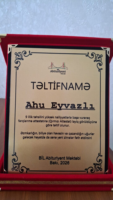 9-cu sinif şagirdindən uğurlu nəticə - FOTO