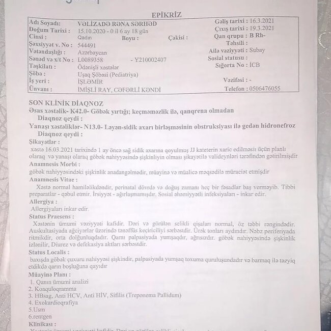 7 dəfə əməliyyat olunan balaca Rənanın dəstəyə ehtiyacı var - FOTO