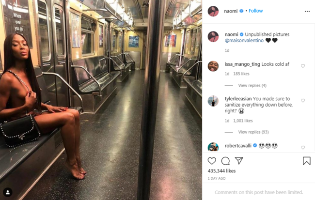 Naomi Kempbell metroda lüt soyundu - FOTO