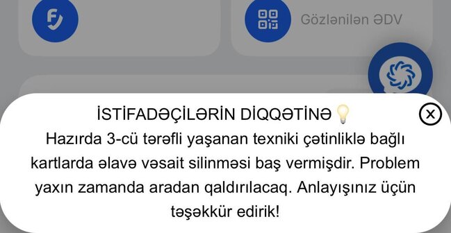 ABB kartlarından silininən pullar geri qayıtdı