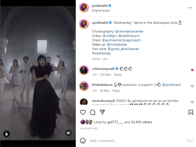 Aynişanın Azərbaycansayağı "Wednesday" rəqsi GÜNDƏM OLDU - VİDEO