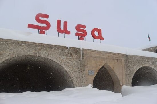 Qarlı Şuşadan heyrətamiz görüntülər - FOTO-VİDEO