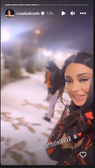 Vüsalə qızı ilə qar sevinci yaşadı - FOTO-VİDEO