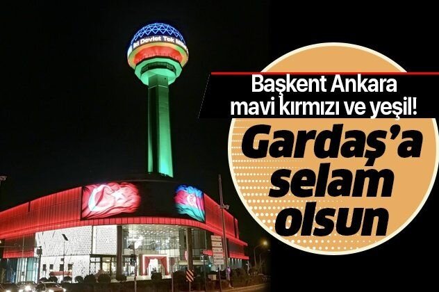 Ankarada Atakule qülləsi Azərbaycan bayrağının rənglərinə BOYANDI - FOTO-VİDEO