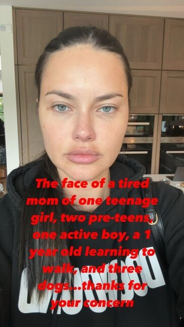 Adriana Lima iradlara makiyajsız fotosu ilə cavab verdi