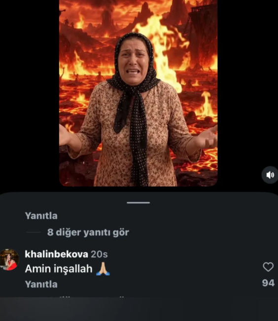 Ülviyyədən qayınana ilə bağlı posta müzakirəli şərh