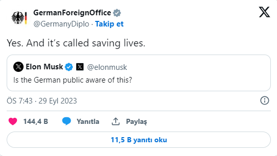 Almaniyadan İlon Maska cavab: Buna həyat xilas etmək deyilir