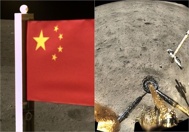 Ayın səthinə Çinin bayrağı sancıldı - FOTO