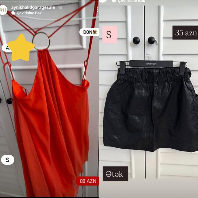 Aynişan bu dəfə geyimlərini satışa çıxardı