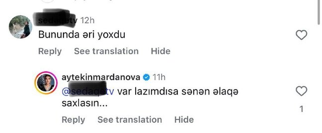 Aytəkindən həyat yoldaşı ilə bağlı suala reaksiya