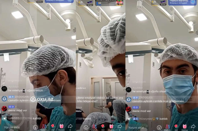 Azərbaycanda həkim cərrahi əməliyyat zamanı canlı yayım açdı